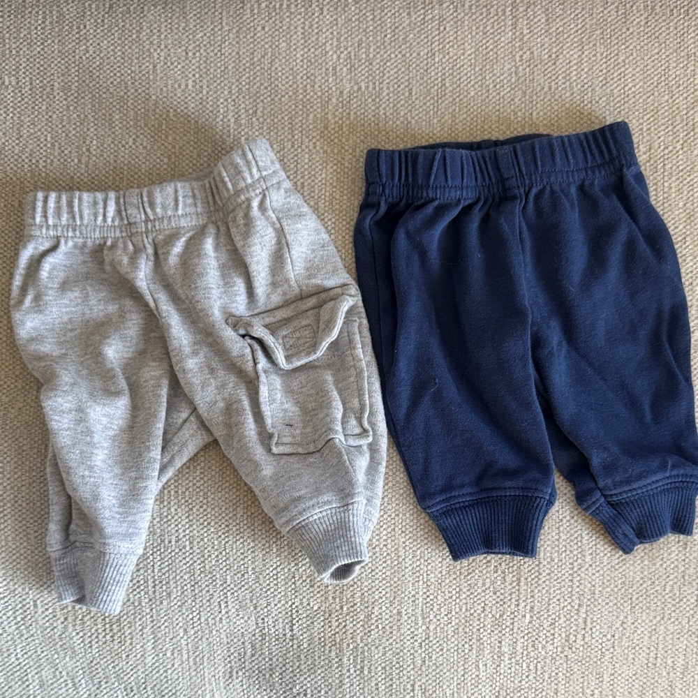 Cozy Kids' Gray and Navy Joggers